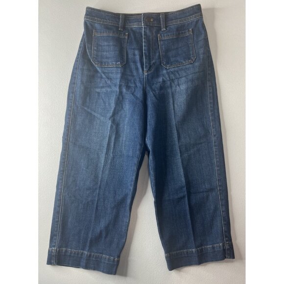 Talbots Flawless High Waist Wide Crop Jeans Denim Size 8P - Picture 1 of 8
